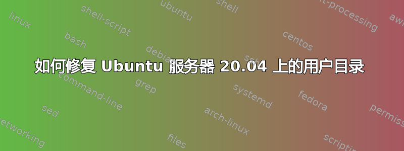 如何修复 Ubuntu 服务器 20.04 上的用户目录