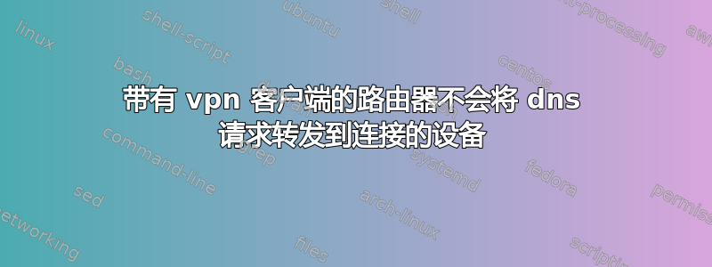 带有 vpn 客户端的路由器不会将 dns 请求转发到连接的设备