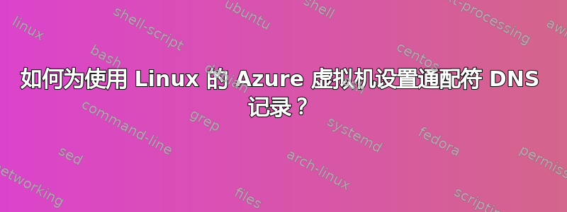 如何为使用 Linux 的 Azure 虚拟机设置通配符 DNS 记录？