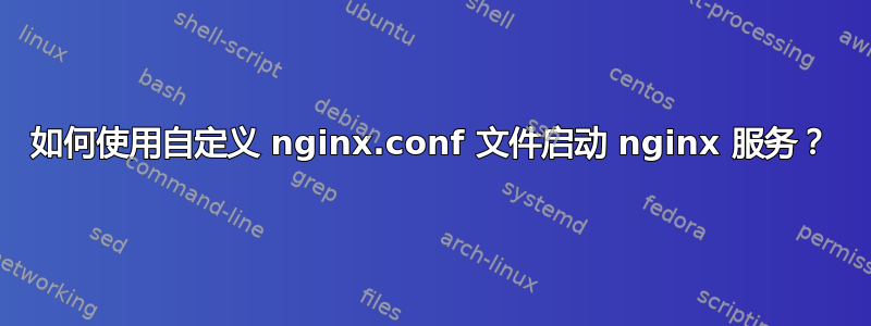 如何使用自定义 nginx.conf 文件启动 nginx 服务？