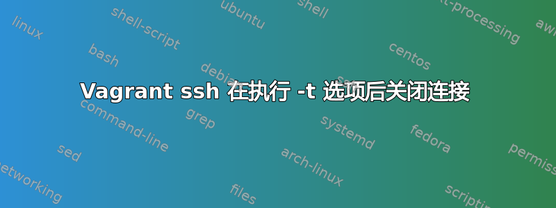 Vagrant ssh 在执行 -t 选项后关闭连接