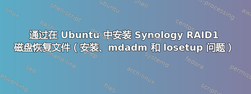 通过在 Ubuntu 中安装 Synology RAID1 磁盘恢复文件（安装、mdadm 和 losetup 问题）