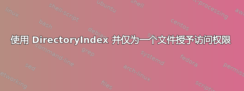 使用 DirectoryIndex 并仅为一个文件授予访问权限