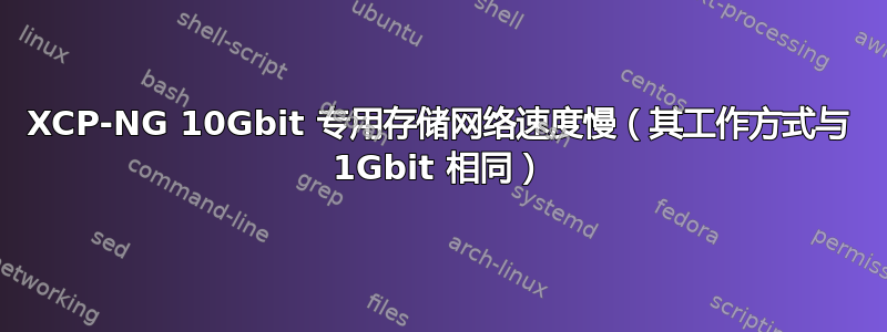 XCP-NG 10Gbit 专用存储网络速度慢（其工作方式与 1Gbit 相同）