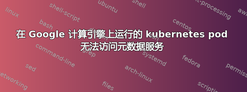 在 Google 计算引擎上运行的 kubernetes pod 无法访问元数据服务