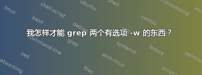 我怎样才能 grep 两个有选项 -w 的东西？