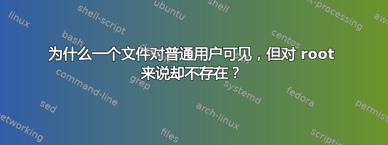 为什么一个文件对普通用户可见，但对 root 来说却不存在？