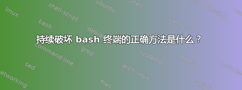 持续破坏 bash 终端的正确方法是什么？