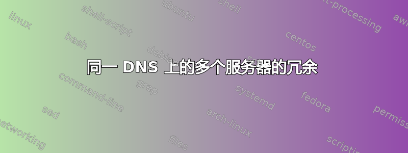 同一 DNS 上的多个服务器的冗余