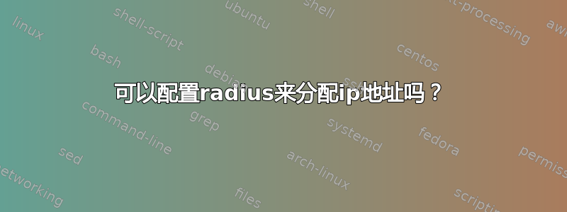 可以配置radius来分配ip地址吗？