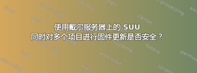 使用戴尔服务器上的 SUU 同时对多个项目进行固件更新是否安全？