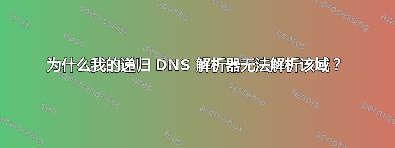 为什么我的递归 DNS 解析器无法解析该域？