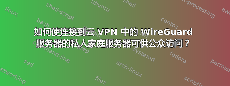 如何使连接到云 VPN 中的 WireGuard 服务器的私人家庭服务器可供公众访问？