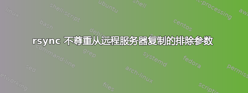 rsync 不尊重从远程服务器复制的排除参数