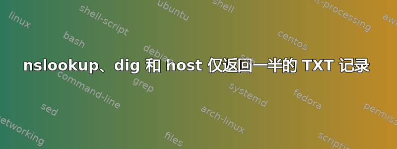 nslookup、dig 和 host 仅返回一半的 TXT 记录