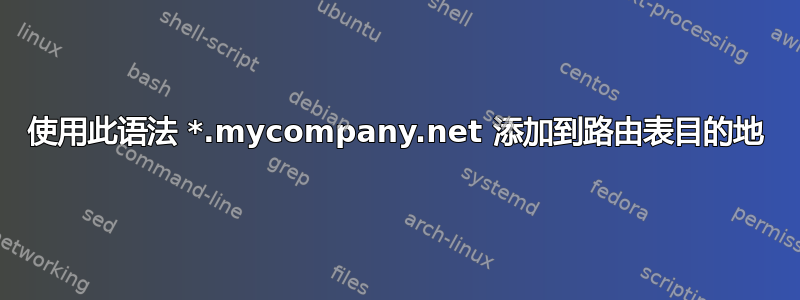 使用此语法 *.mycompany.net 添加到路由表目的地