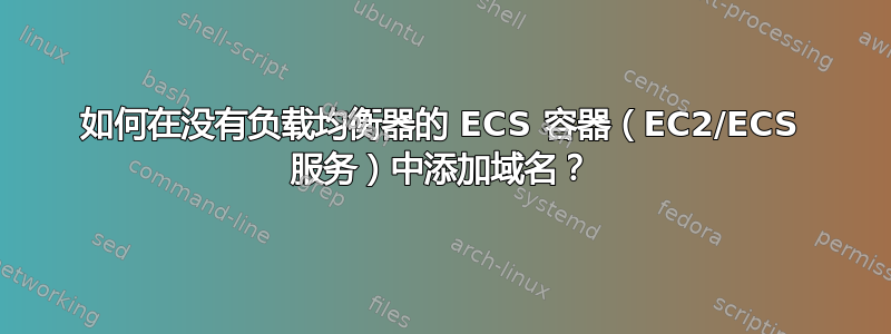 如何在没有负载均衡器的 ECS 容器（EC2/ECS 服务）中添加域名？