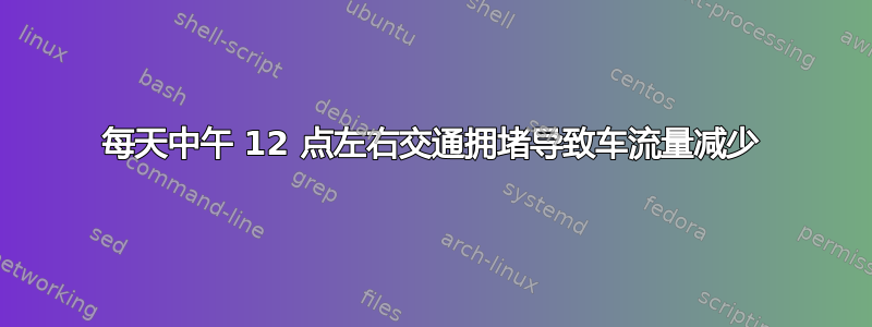 每天中午 12 点左右交通拥堵导致车流量减少