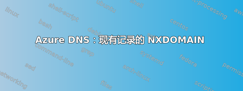 Azure DNS：现有记录的 NXDOMAIN