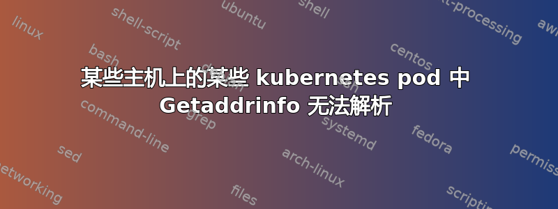 某些主机上的某些 kubernetes pod 中 Getaddrinfo 无法解析