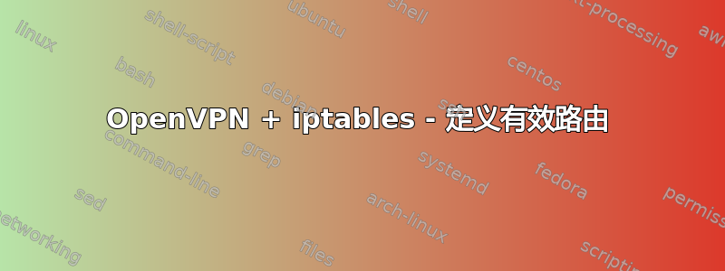 OpenVPN + iptables - 定义有效路由