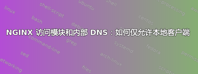 NGINX 访问模块和内部 DNS：如何仅允许本地客户端