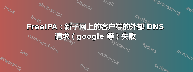 FreeIPA：新子网上的客户端的外部 DNS 请求（google 等）失败