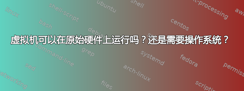 虚拟机可以在原始硬件上运行吗？还是需要操作系统？