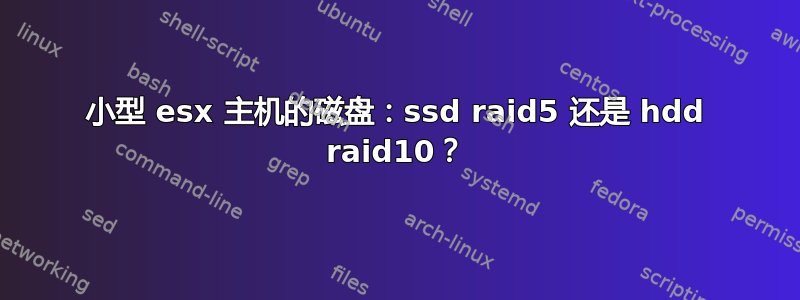 小型 esx 主机的磁盘：ssd raid5 还是 hdd raid10？