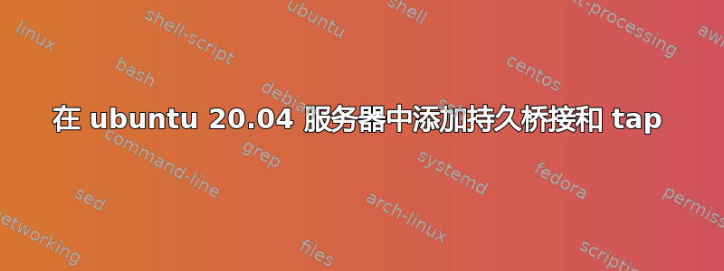 在 ubuntu 20.04 服务器中添加持久桥接和 tap