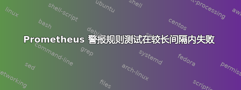 Prometheus 警报规则测试在较长间隔内失败