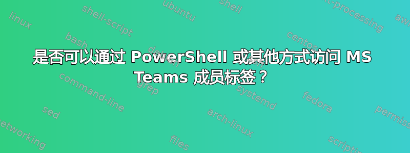 是否可以通过 PowerShell 或其他方式访问 MS Teams 成员标签？