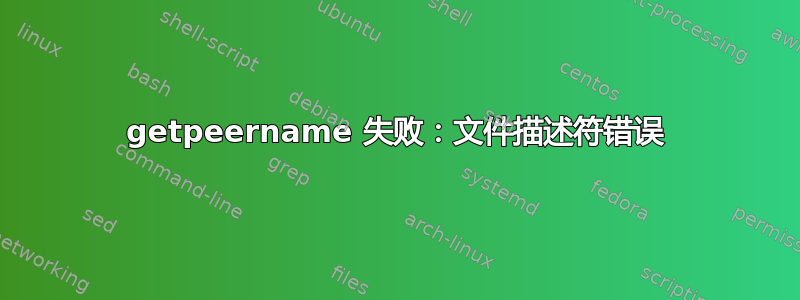 getpeername 失败：文件描述符错误