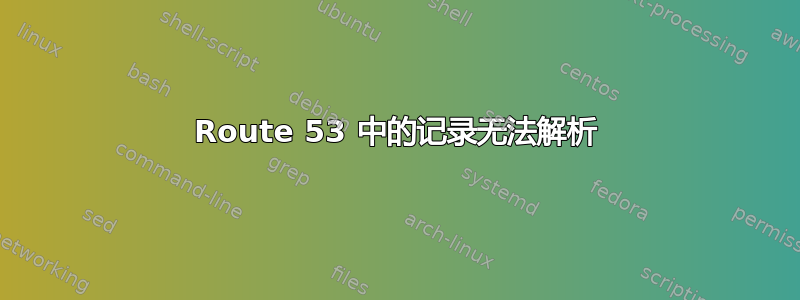 Route 53 中的记录无法解析