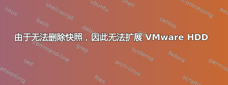 由于无法删除快照，因此无法扩展 VMware HDD 