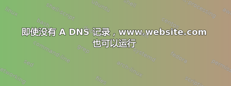 即使没有 A DNS 记录，www.website.com 也可以运行