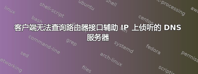 客户端无法查询路由器接口辅助 IP 上侦听的 DNS 服务器