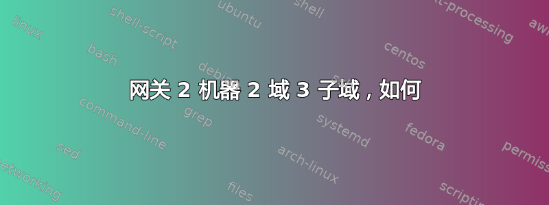 1 网关 2 机器 2 域 3 子域，如何