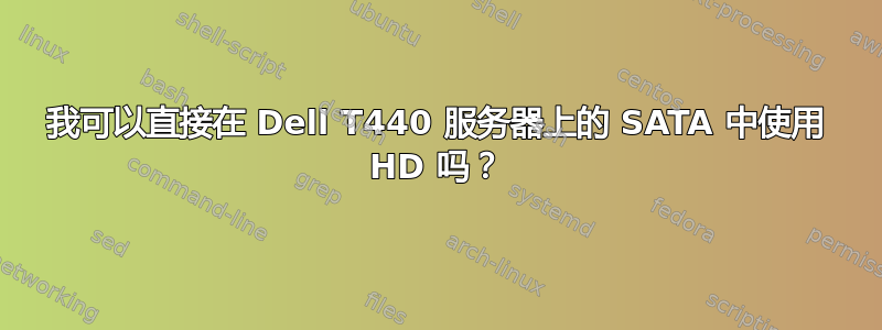 我可以直接在 Dell T440 服务器上的 SATA 中使用 HD 吗？