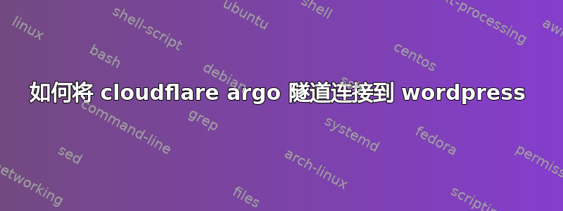 如何将 cloudflare argo 隧道连接到 wordpress