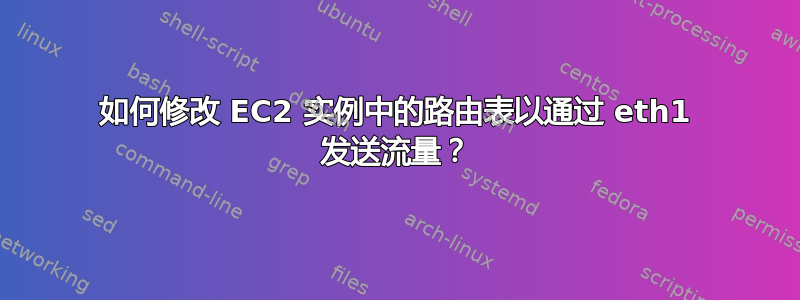 如何修改 EC2 实例中的路由表以通过 eth1 发送流量？