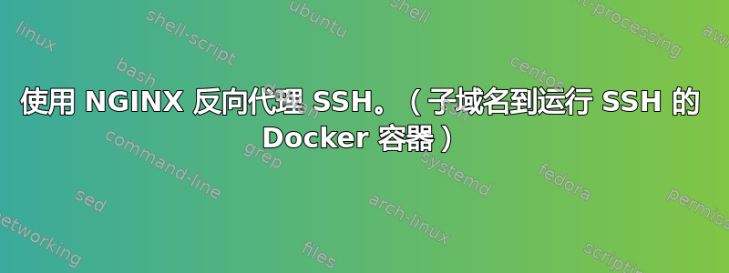 使用 NGINX 反向代理 SSH。（子域名到运行 SSH 的 Docker 容器）