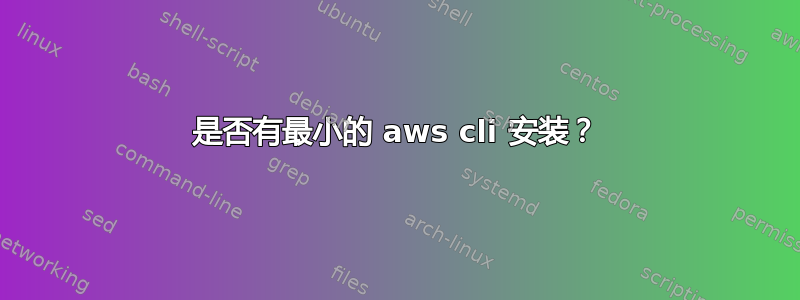 是否有最小的 aws cli 安装？