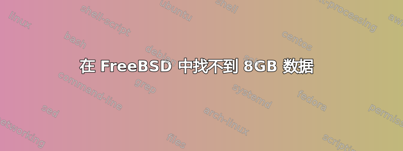 在 FreeBSD 中找不到 8GB 数据 