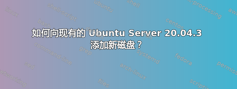 如何向现有的 Ubuntu Server 20.04.3 添加新磁盘？