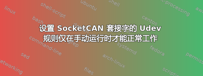 设置 SocketCAN 套接字的 Udev 规则仅在手动运行时才能正常工作