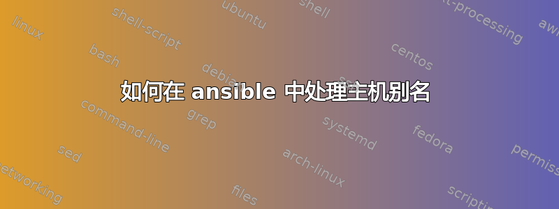 如何在 ansible 中处理主机别名