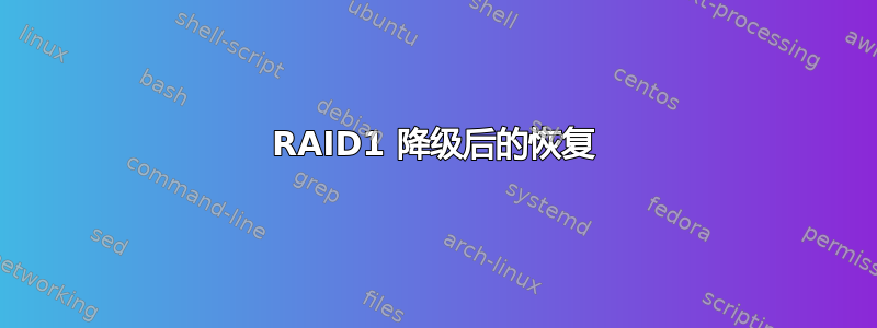 RAID1 降级后的恢复