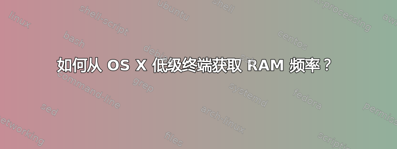 如何从 OS X 低级终端获取 RAM 频率？