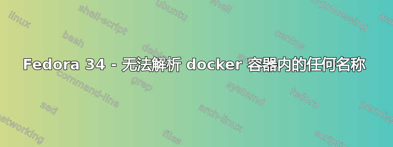 Fedora 34 - 无法解析 docker 容器内的任何名称